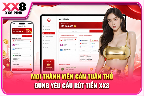 Hướng Dẫn Quy Trình Rút Tiền XX8 Thanh Toán Nhanh Chóng Mọi thành viên cần tuân thủ đúng yêu cầu rút tiền XX8