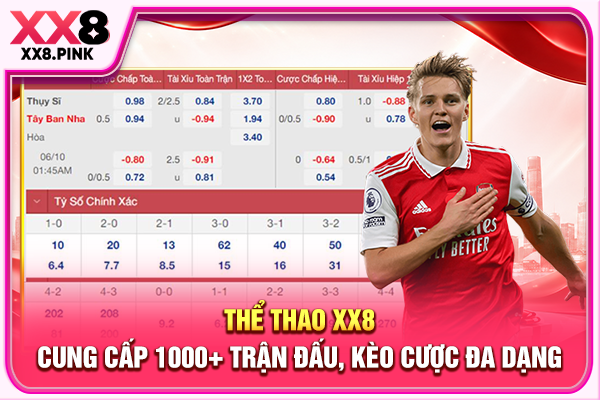 Thể Thao XX8 Cung Cấp 1000+ Trận Đấu, Kèo Cược Đa Dạng